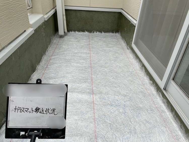 戸建て2Fバルコニー FRP防水工事 1PLY 工事写真