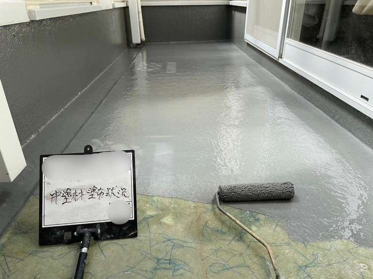 戸建て2Fバルコニー FRP防水工事 1PLY 工事写真