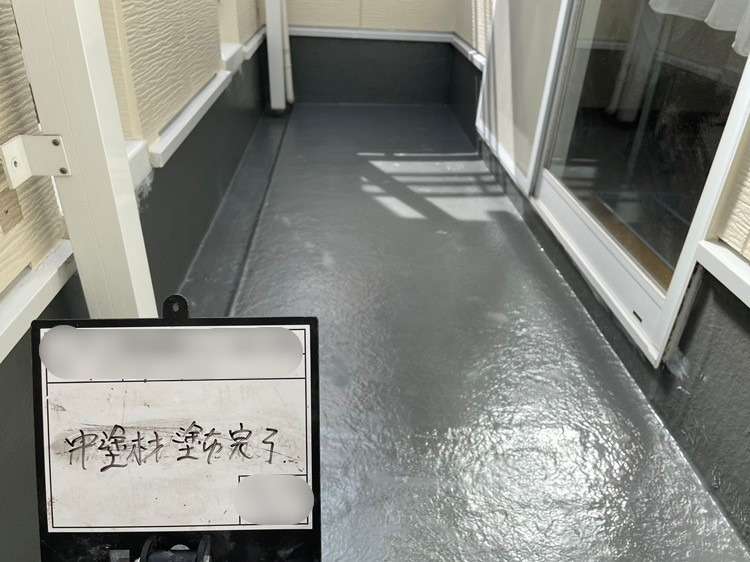 戸建て2Fバルコニー FRP防水工事 1PLY 工事写真