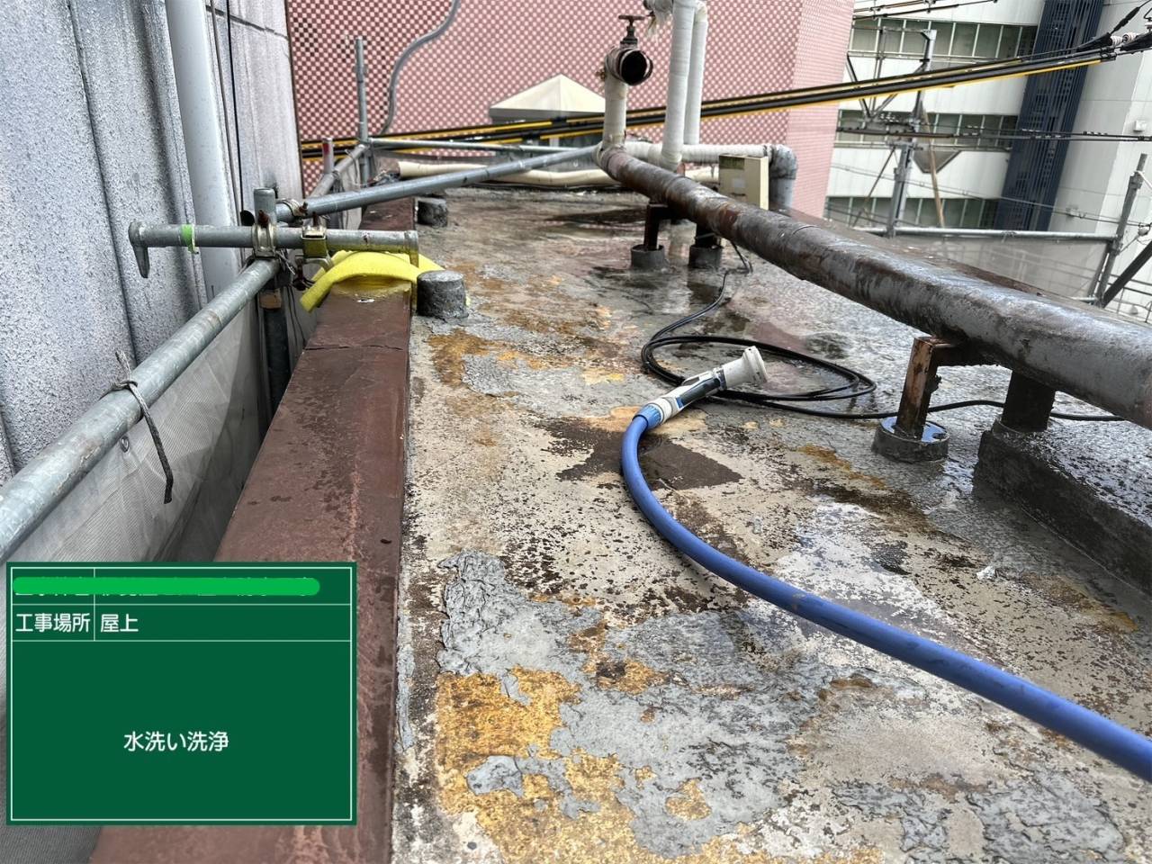 屋上のウレタン防水通気緩衝工法 工事写真