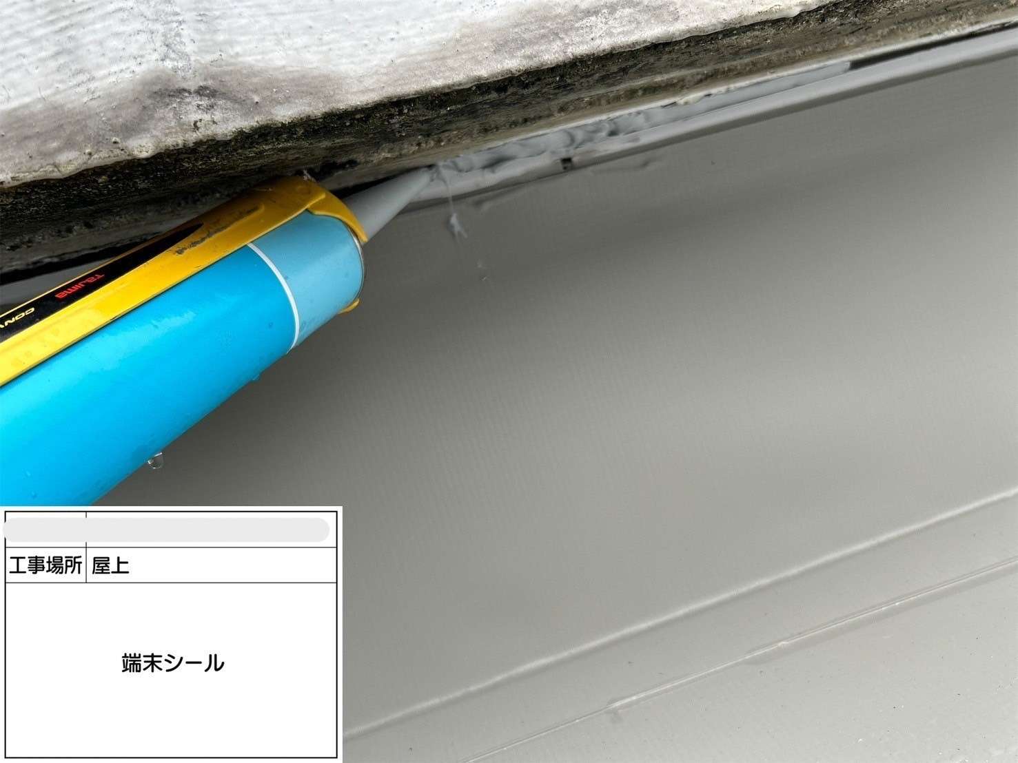 吹田市 会社ビル屋上塩ビシート防水工事 工事写真