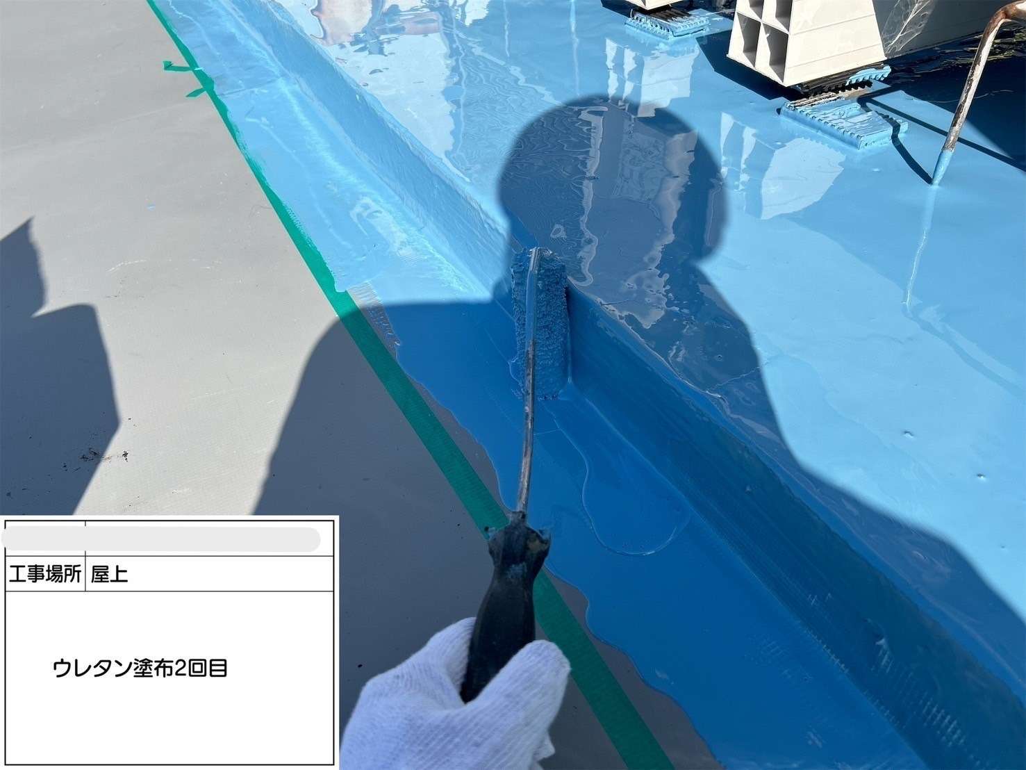 吹田市 会社ビル屋上塩ビシート防水工事 工事写真