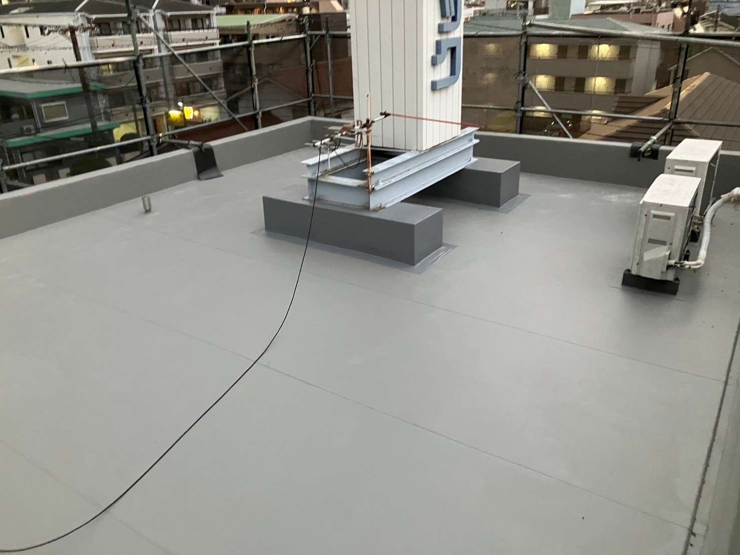吹田市 会社ビル屋上塩ビシート防水工事 工事写真