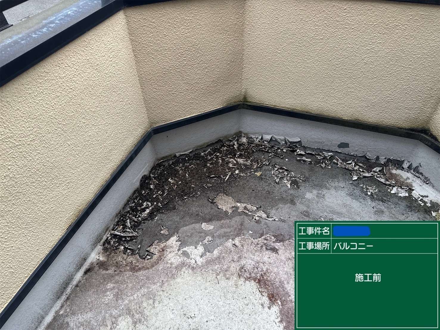 交野市 バルコニー ウレタン防水工事 工事写真